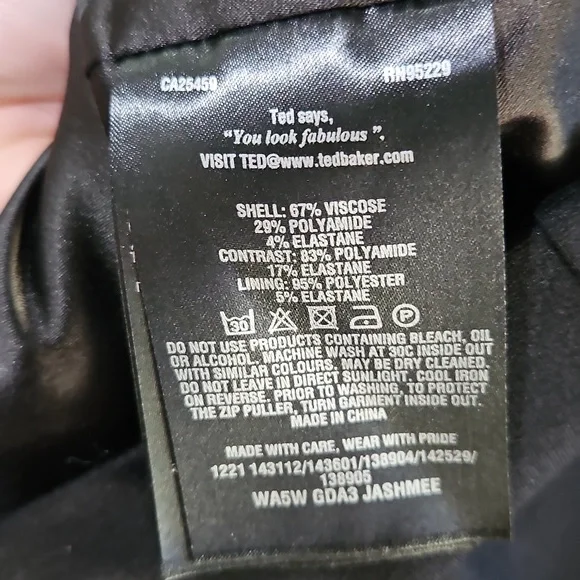 Ted Baker London Black Mesh Bodycon Dress Size 2